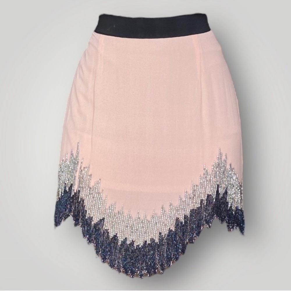 3.1 Phillip Lim Pink Silk Beaded Mini Skirt